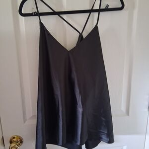 Black Satin Pajama Set